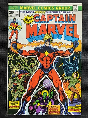 Buy Captain Marvel #32 (1974)  Origin Of Drax -- Thanos War Story Arc -- MVS INTACT • 13.59£