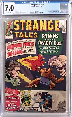 Buy 🔥strange Tales #126 Cgc 7.0*1964 Marvel*doctor Strange*1st App Of Dormammu/clea • 559.66£