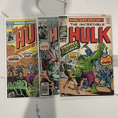 Buy INCREDIBLE HULK Comic Lot  KING SIZE SPECIAL # 3 Hulk 187,Hulk 205 • 15.98£