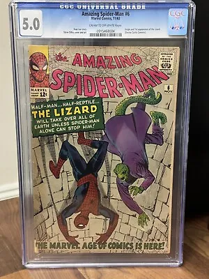 Buy Amazing Spider-Man #6. CGC 5.0. 1st App Of The Lizard • 1,399.99£