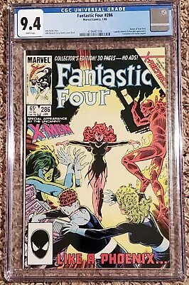 Buy Fantastic Four 286 CGC 9.4 White Pages! Return Of Jean Grey, X-Factor Begins!  • 44.20£