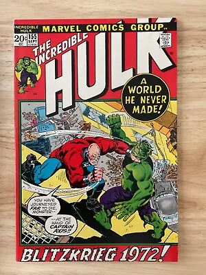 Buy Incredible Hulk  # 155 VF/NM 9.0 1st Appearance Shaper Of Worlds • 59.15£