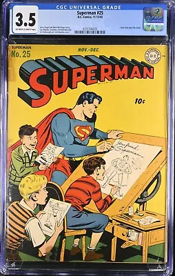 Buy Superman #25 (Nov/Dec 1943, D.C Comics) CGC 3.5 VG- | 4376106005 • 476.60£
