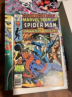 Buy Marvel Team-Up #64 VF 1977 Spider-Man, Daughters Dragon-💥1st Interracial Kiss ! • 13.67£