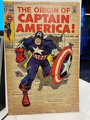 Buy Captain  America #109 1969 ORIGIN OF CAP 1ST PRINT. KIRBY • 85£