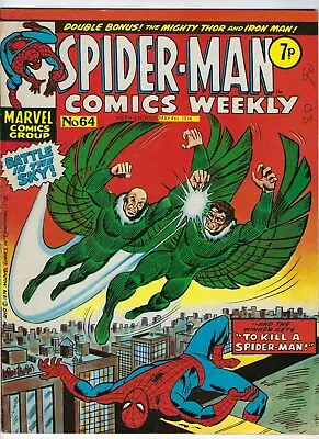 Buy SPIDER-MAN COMICS WEEKLY # 64 - 4 May 1974 - VG/FN 5.0 Vulture Iron Man Thor • 4.95£