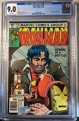Buy Iron Man #128 Marvel Comics 1979 CGC 9.0 Classic Cover Alcoholism Storyline Ends • 197.11£