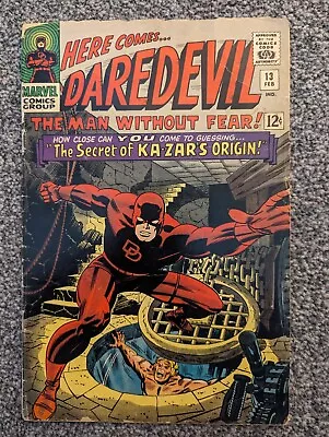 Buy Daredevil 13. Marvel 1966. Origin Of Ka-Zar, The Plunderer. Combined Postage • 24.99£
