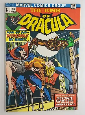 Buy Tomb Of Dracula #18 FN UKPV Werewolf By Night MVS 1974 • 30£
