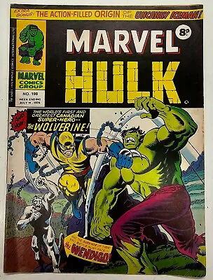 Buy Mighty World Of Marvel Bronze Age UK Key Issues 198 Hulk 181 1st Wolverine VG+ • 63£
