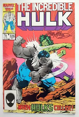 Buy Incredible Hulk, #326 (1986) Gray Vs Green, Signed BoB McLeod | Marvel VF- • 85.98£