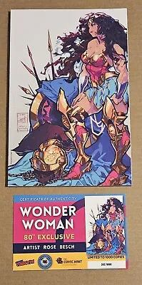 Buy Wonder Woman 80th Anniversary 🔥 ROSE BESCH LTD 1000 Cover 🔥square-bound W/COA • 51.97£