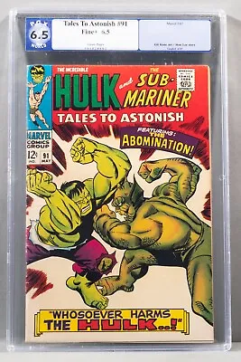 Buy TALES TO ASTONISH #91 PGX 6.5, Not CGC, 2nd Appearance 1st Cover Of Abomination! • 75.08£