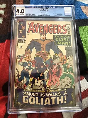 Buy Avengers #28 CGC 4.0 1st App Of The Collector Marvel Comics 1966 Stan Lee Story • 114.95£