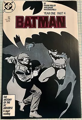 Buy Batman #407 NM Frank Miller Year 1 Part 4 1987 DC David Mazzucchelli Cover & Art • 15.98£