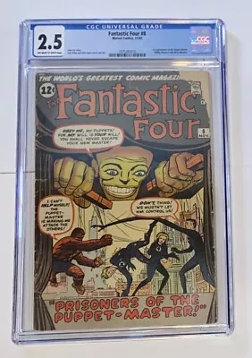 Buy Fantastic Four #8 CGC 2.5 1st Appearance Puppet Master Alicia Master 1962 Marvel • 233.23£