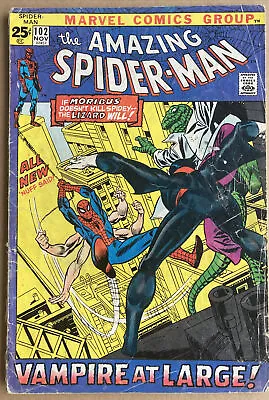 Buy Amazing Spiderman #102 Nov 1971 2nd Morbius Appearance Lizard App Cents • 69.99£