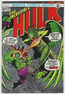 Buy INCREDIBLE HULK 168 F 1973 1st BETTY ROSS HARPY HERB TRIMPE 1962 1st SERIES LB3 • 29.24£