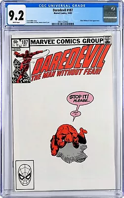 Buy Daredevil #187 CGC 9.2 (Oct 1982, Marvel) Frank Miller, Black Widow & Stick App. • 45.86£