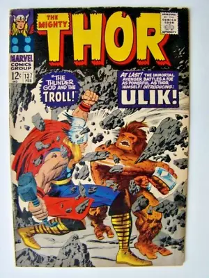 Buy Thor #137 Jack Kirby Art 1st Ulik The Troll Appearance Tales Of Asgard 1967 VG • 12.22£