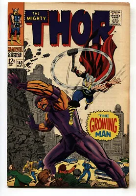 Buy Thor #140 Comic Book 1967- Marvel Silver Age  Growing Man FN+ • 43.07£