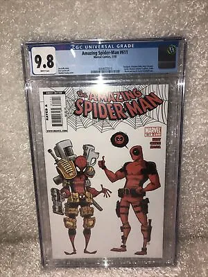 Buy Amazing Spider-Man #611 CGC NM/M 9.8 White Pages Deadpool! Marvel Smiley Face • 158.87£