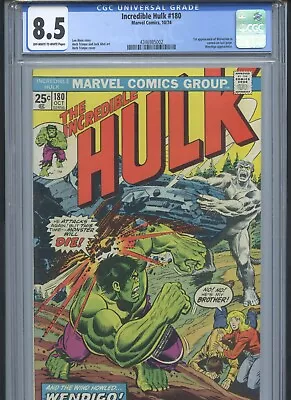 Buy Incredible Hulk #180 1974 CGC 8.5* • 1,106.85£