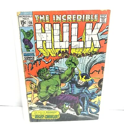 Buy Incredible Hulk #126  1st App. Barbara Norris (Valkyrie) - Marvel Comics 1970 • 31.71£