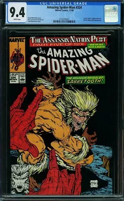 Buy AMAZING SPIDER-MAN  #324   NM9.4  High Grade! CGC   White Pages   3726216001 • 48.76£