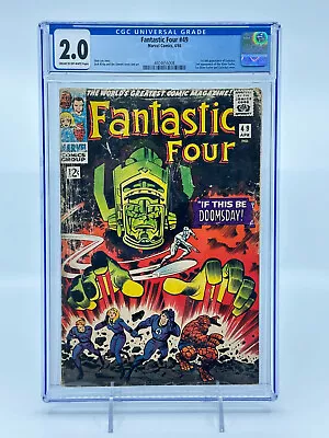 Buy Fantastic Four #49 CGC 2.0 Cream/OW Pages 1st Full Galactus 2nd Silver Surfer • 239.85£