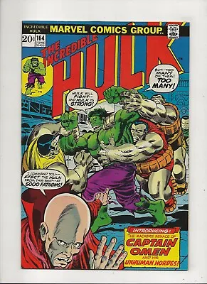 Buy The Incredible Hulk #164 (1973) 1st App Captain Omen High Grade NM- 9.2 • 39.98£