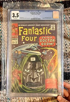 Buy Fantastic Four 57 Cgc Graded 3.5 1966 Doctor Doom Silver Surfer Sandman Inhumans • 125£