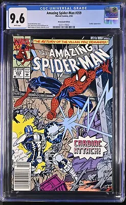 Buy 1992 Amazing Spider-man #359 NEWSSTAND VARIANT First Carnage Cameo CGC 9.6 WP • 110.39£