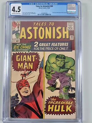 Buy Marvel Tales To Astonish #60 CGC Graded 4.5 Giant Man And Hulk Double Feature • 79.55£