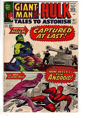 Buy Tales To Astonish #61 (1964) - Grade 4.5 - 1st Appearance Of Glen Talbot - Hulk! • 47.44£