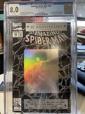 Buy AMAZING SPIDER-MAN 365 CGC 8.0 Marvel 1992 First Appearance Spider-Man 2099 Key • 48.15£