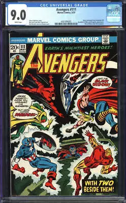 Buy Avengers #111 Cgc 9.0 White Pages // Black Widow Joins Avengers Marvel 1973 • 94.87£