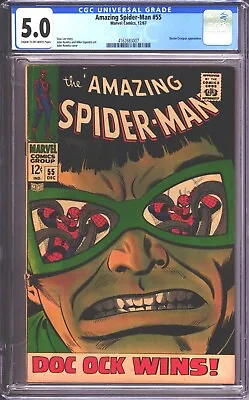 Buy Amazing Spider-Man #55 (1967) CGC 5.0 - Doc Ock Appearance - John Romita Cover • 145£