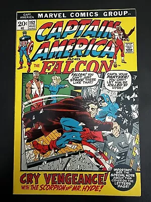 Buy Captain America And The Falcon #152 VF++ High Grade! 1972 See Pics! • 17.69£