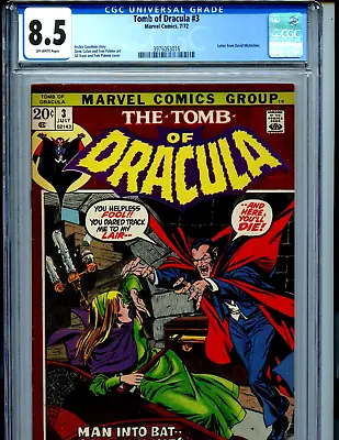 Buy Tomb Of Dracula #3 CGC 8.5  1972 Marvel 1st Rachel Van Helsing  Amricons K58 • 433.59£