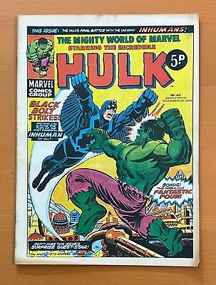 Buy Mighty World Of Marvel #60 RARE MARVEL UK 1973. Stan Lee. FN+ Bronze Age Comic • 14.95£