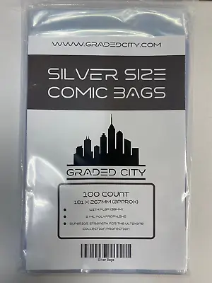 Buy 100 X Silver Age Bags Graded City Comics • 6.85£