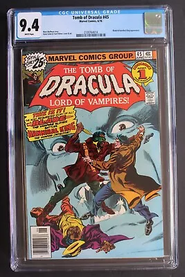 Buy TOMB OF DRACULA #45 First Full DEACON FROST 1976 Hannibal King BLADE MCU CGC 9.4 • 197.16£