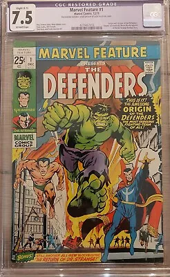 Buy Marvel Feature #1 CGC 7.5 VF - 1971 Marvel Comic First & Origin Defenders ADAMS • 153.70£