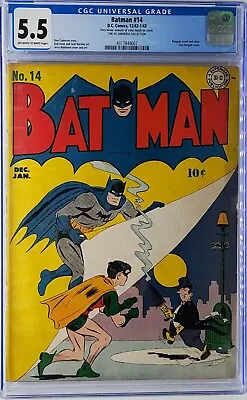 Buy Batman #14 CGC 5.5 2nd Penguin Cover 1942 1943 DC Golden Age • 1,900£