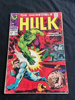 Buy Incredible HUlk #108 - Marvel Comics - October 1968 - 1st Print • 19£