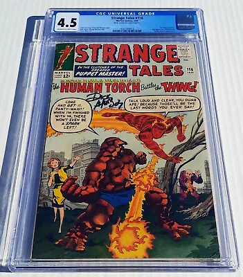 Buy Strange Tales #116 CGC 4.5 1964 Marvel Comics OW-WHITE PAGES Human Torch & Thing • 86.89£