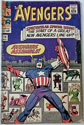 Buy Comic Book - Marvel THE AVENGERS - #16 May 1965 First New Lineup - Fine • 99.99£