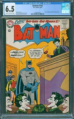 Buy Batman #163 Cgc Graded 6.5 Joker Judge Cover Batgirl-batwoman App Dc Comics 1964 • 252.99£