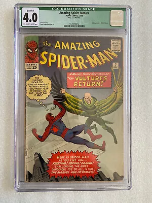 Buy Amazing Spider-Man #7 CGC 4.0 Marvel Comic 1963 2nd Vulture Appearance • 398.12£